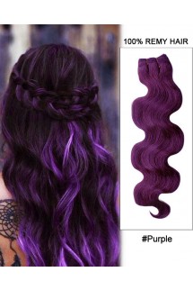 20” #Purple Body Wave Weave Remy Hair Weft Hair Extensions 20” #Purple Body Wave Weave Remy Hair Weft Hair Extensions